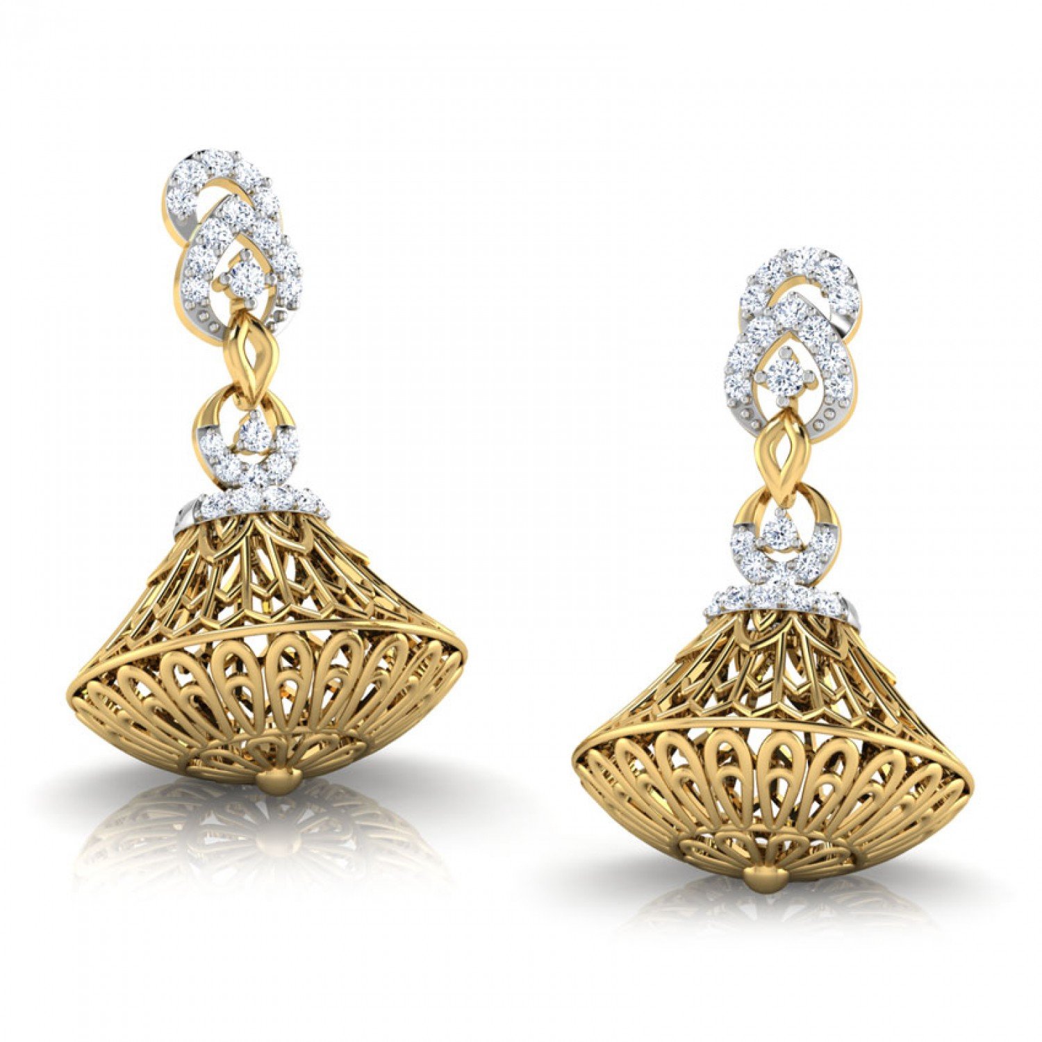Moonlit Flare Diamond Jhumkas