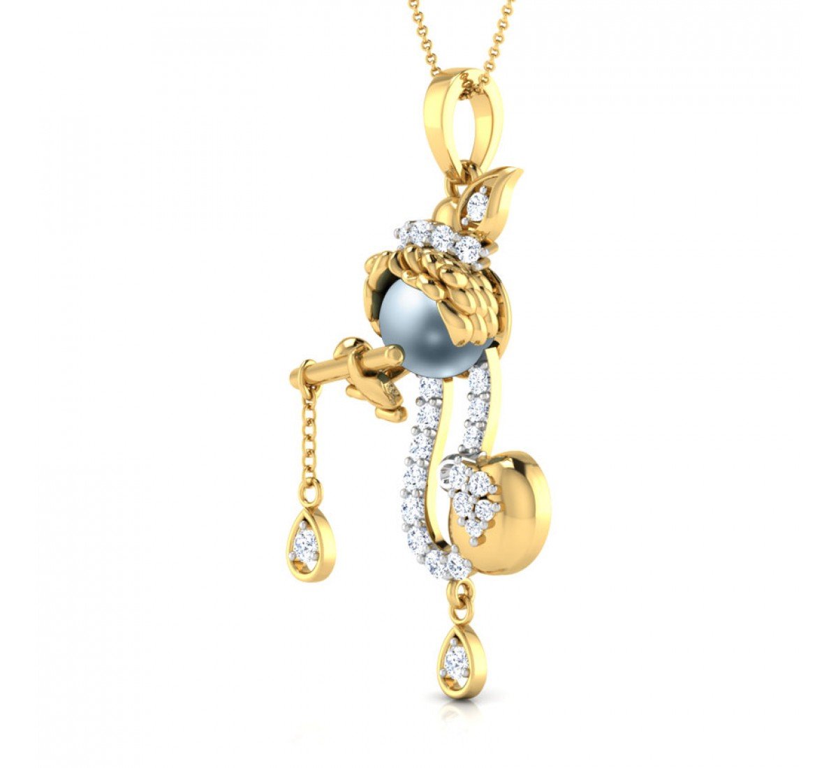 Bal Krishna Flute Diamond Pendant