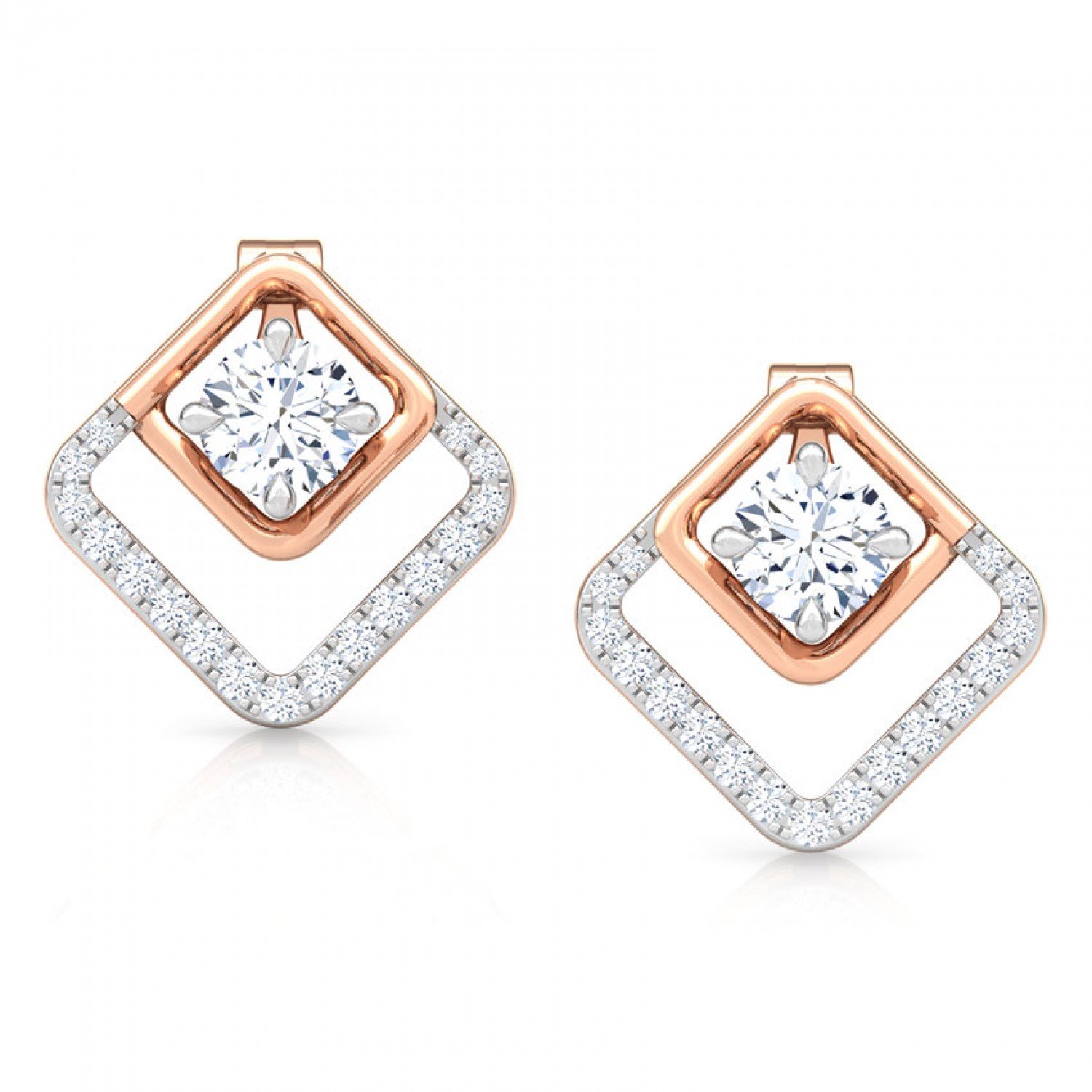 Leverage Solitaire Diamond Earrings