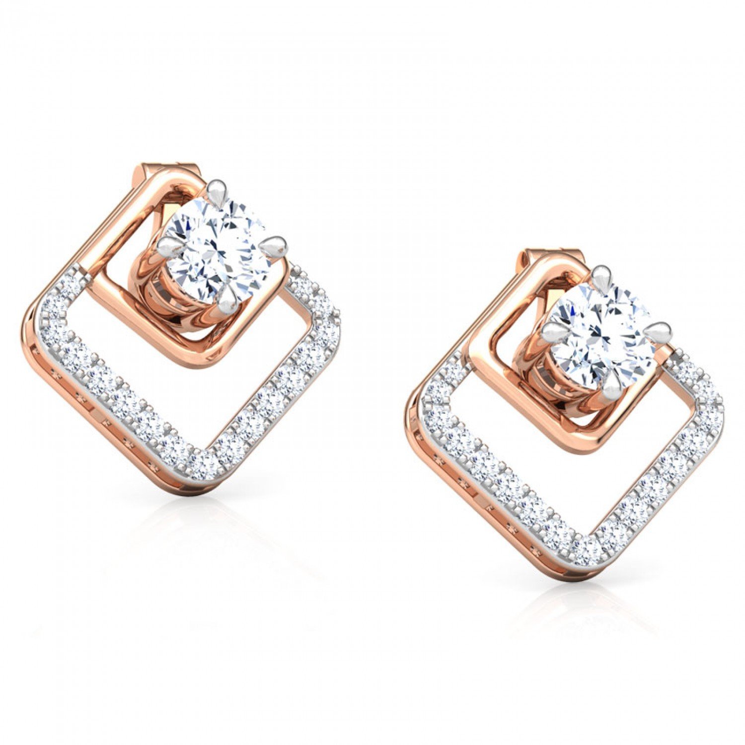 Leverage Solitaire Diamond Earrings Leverage Solitaire Diamond Earrings