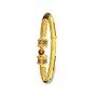 Gardenia Notch Gold Bangles