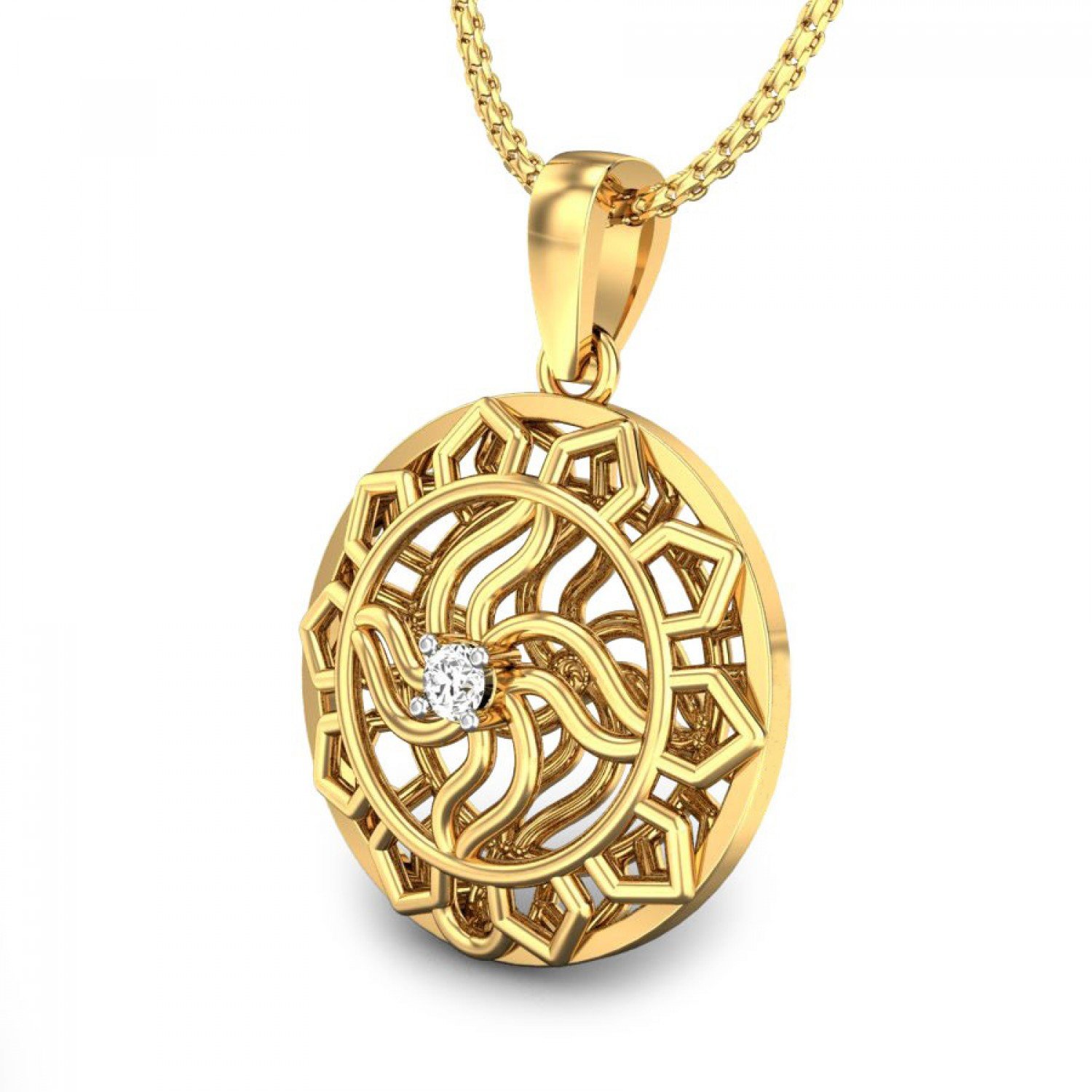 Divine Swastika Diamond Pendant
