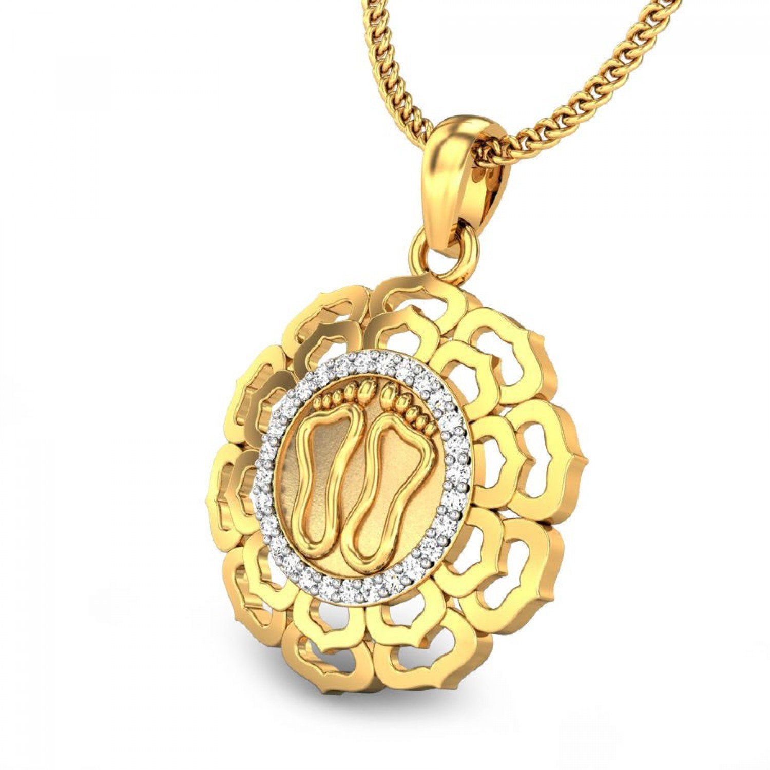 Lakshmi divine footprints Diamond Pendant Lakshmi divine footprints Diamond Pendant