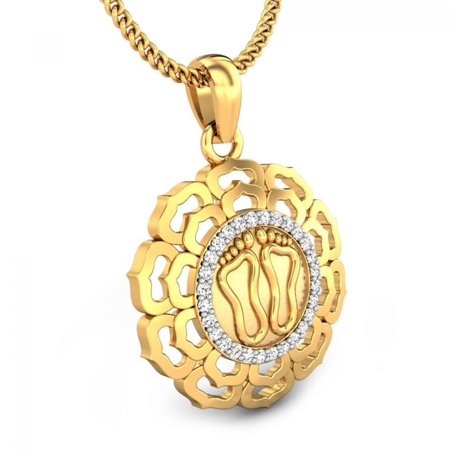 Lakshmi divine footprints Diamond Pendant Lakshmi divine footprints Diamond Pendant