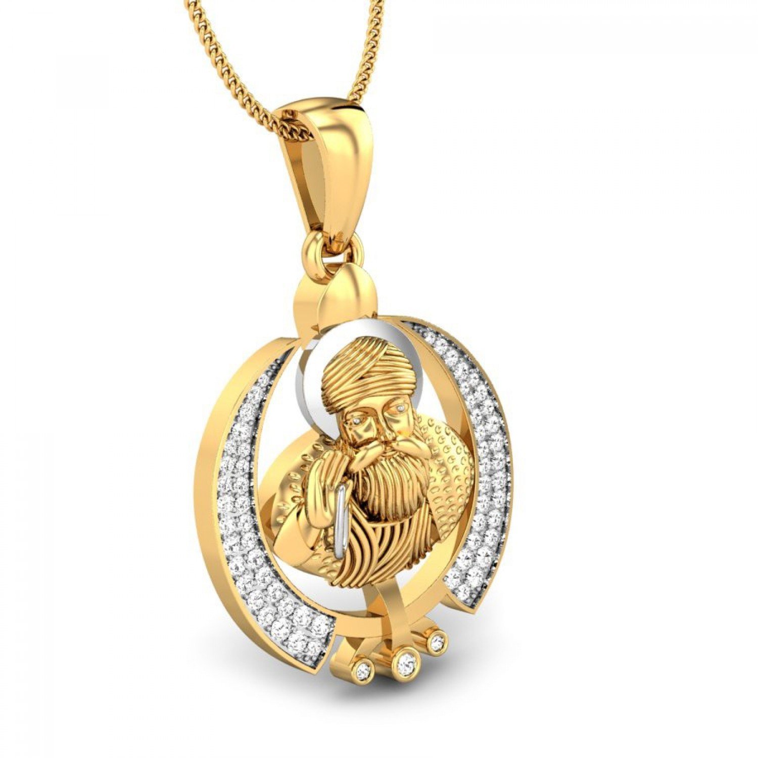 Grace Guru Nanak Diamond Pendant