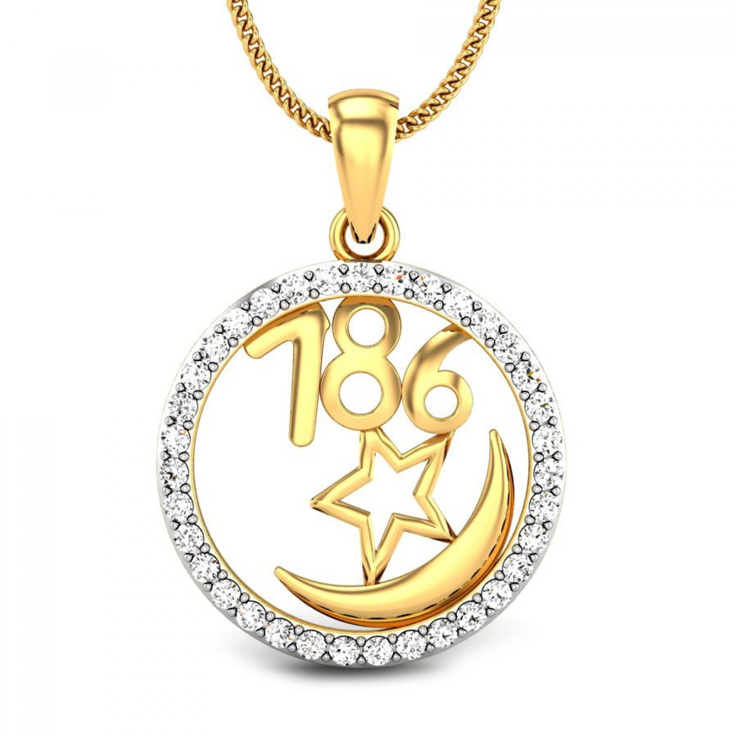 Divine 786 Diamond Pendant