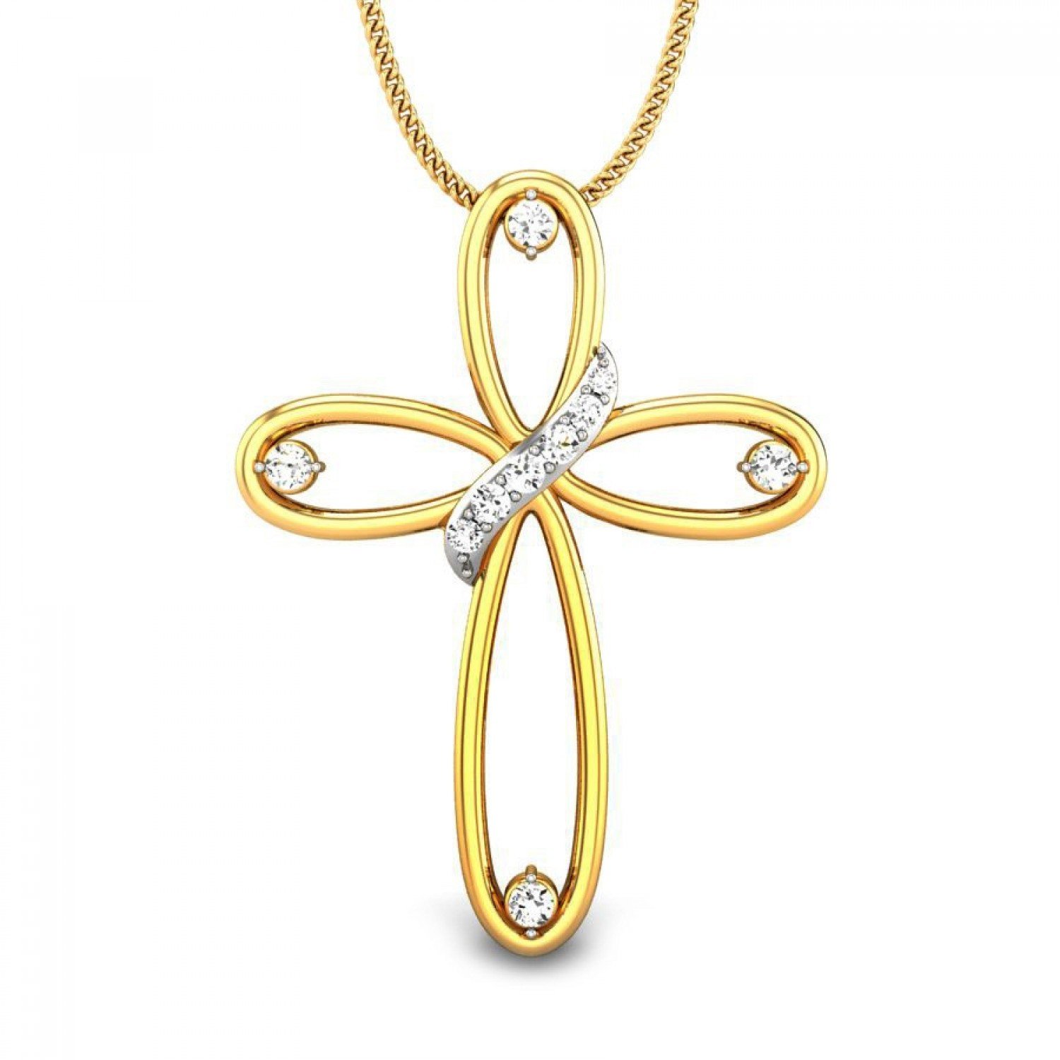 Diamond Serenity Cross Pendant
