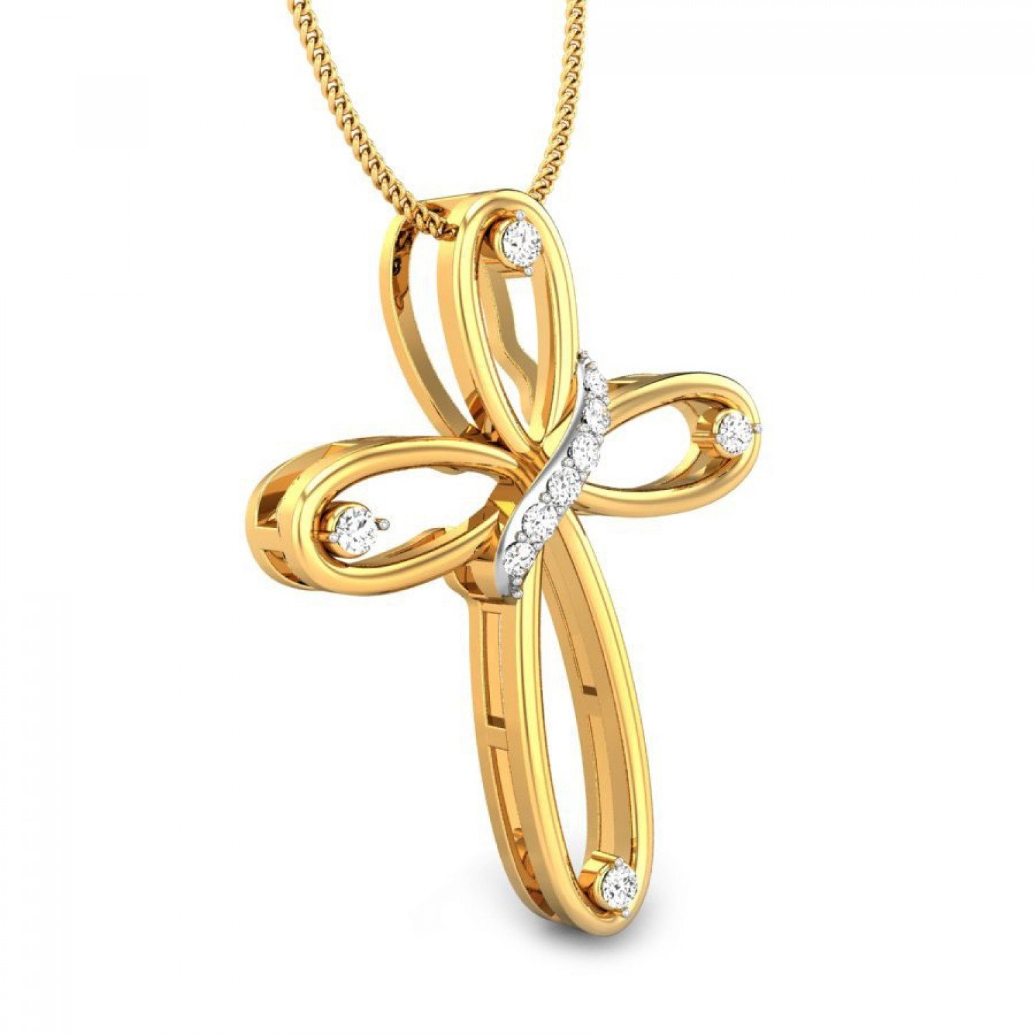 Diamond Serenity Cross Pendant