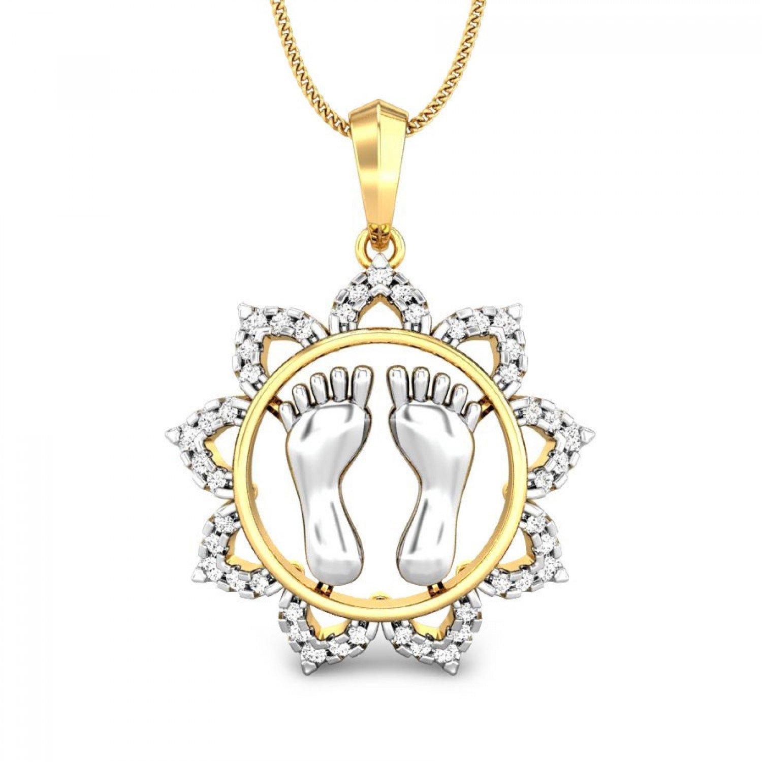 Maha Lakshmi Padukas Diamond Pendant Maha Lakshmi Padukas Diamond Pendant