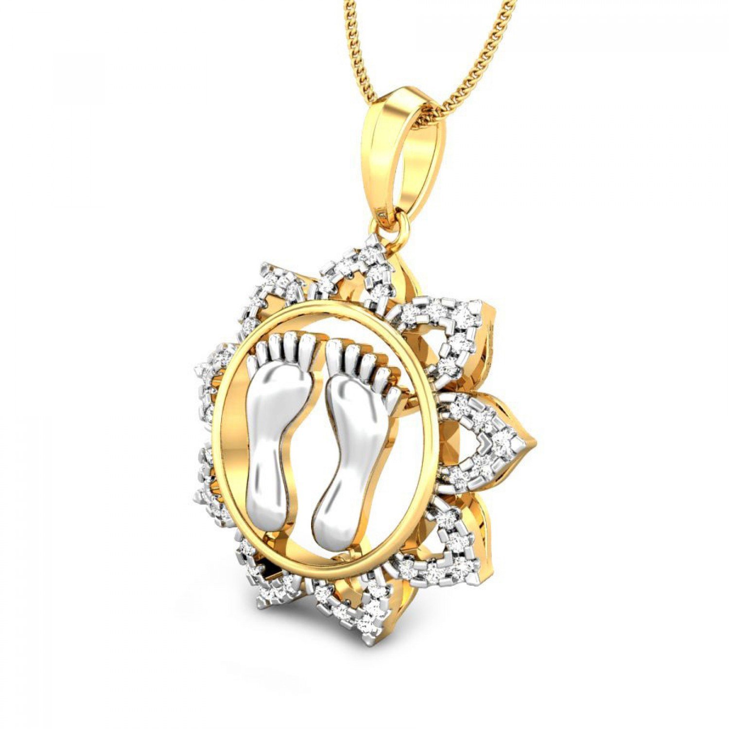 Maha Lakshmi Padukas Diamond Pendant Maha Lakshmi Padukas Diamond Pendant