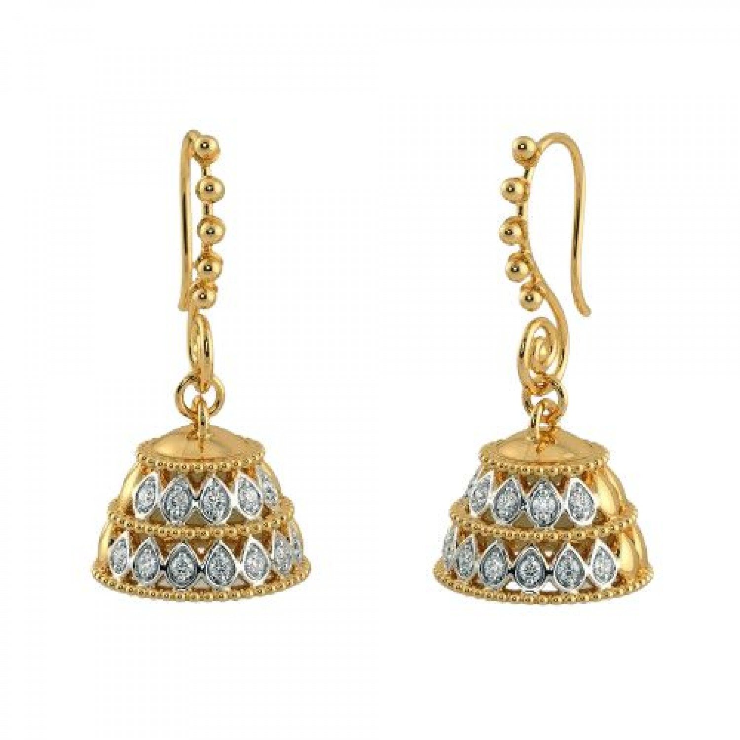 Lushlace Detachable Diamond Jhumkas