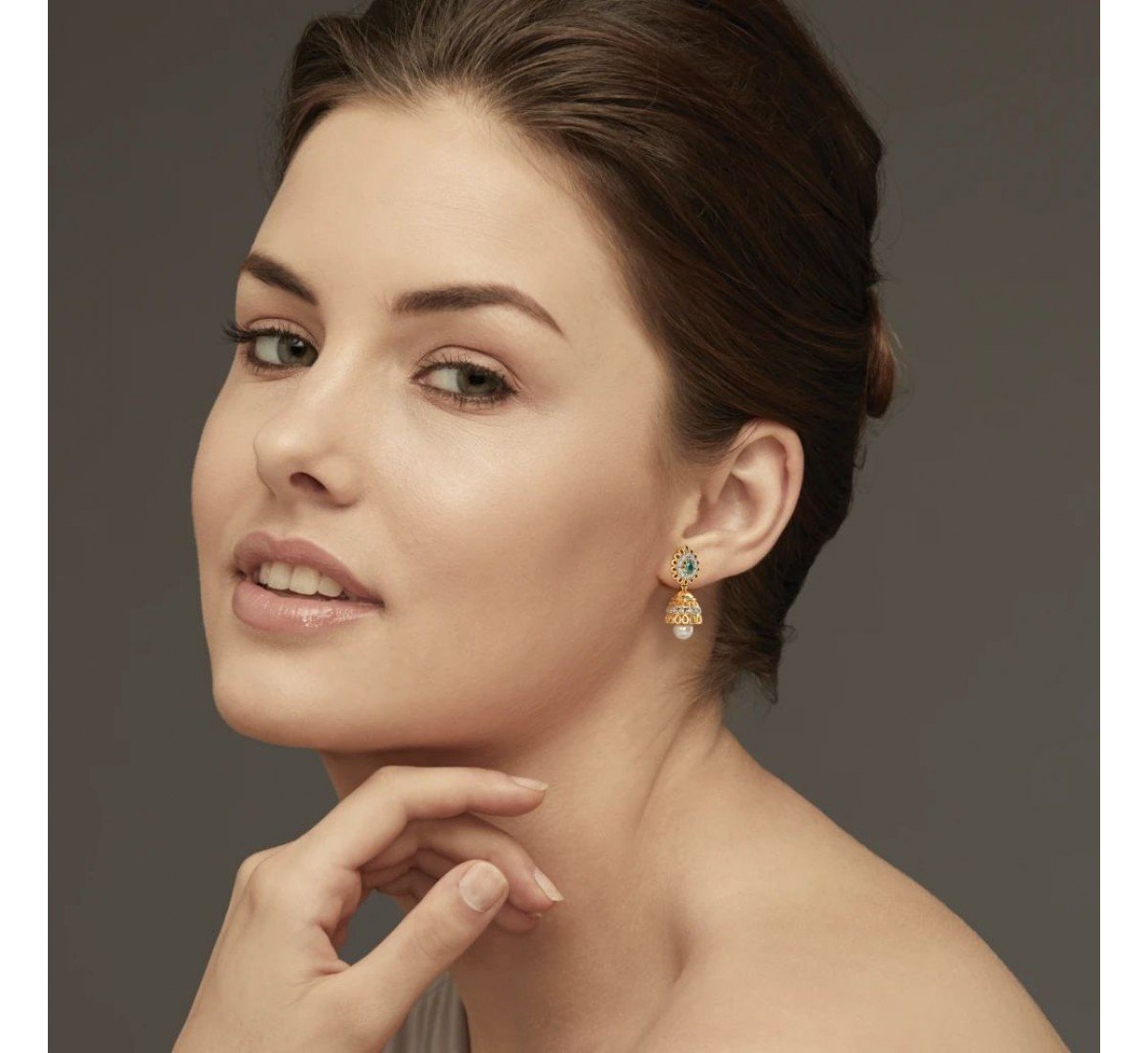 Dawn Pashmina Diamond Jhumkas