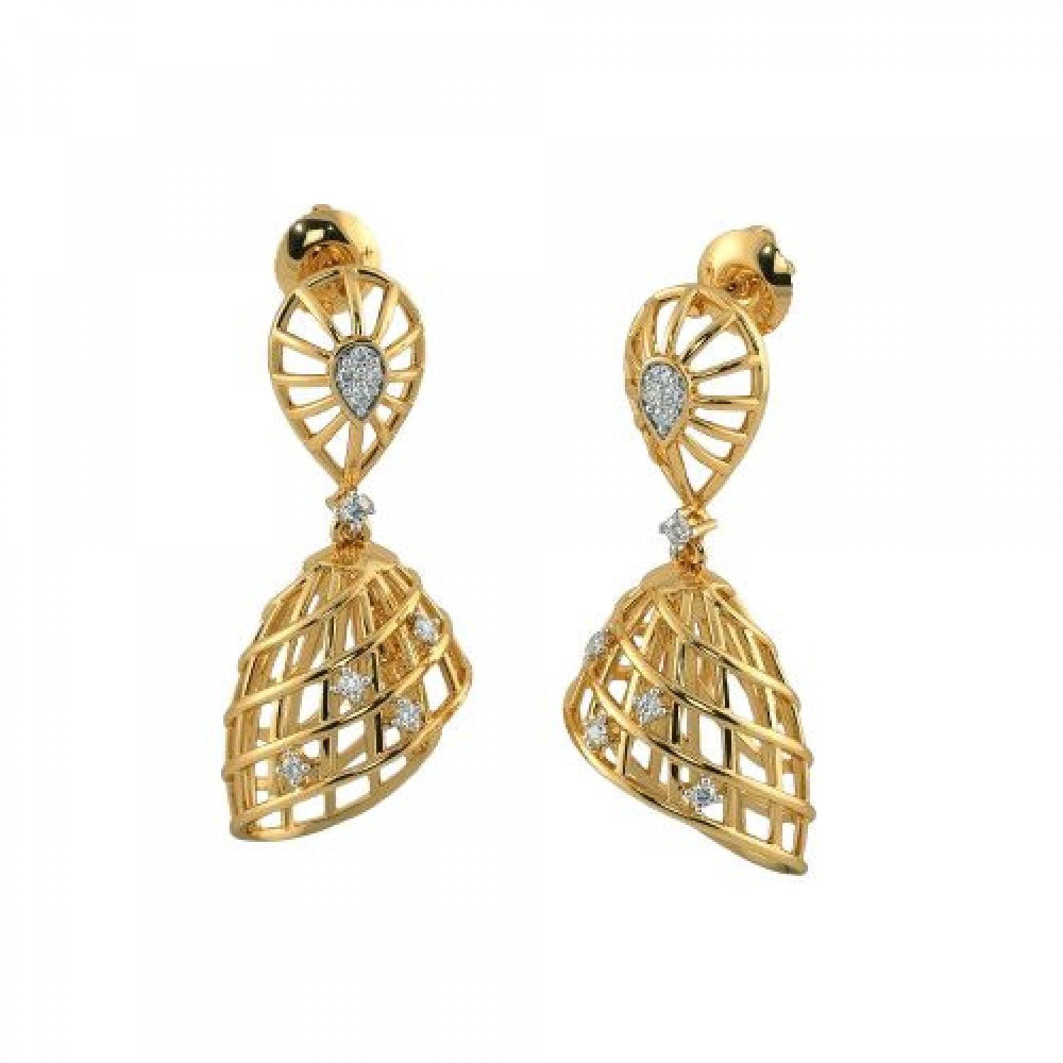 Ovate Flare Diamond Jhumkas