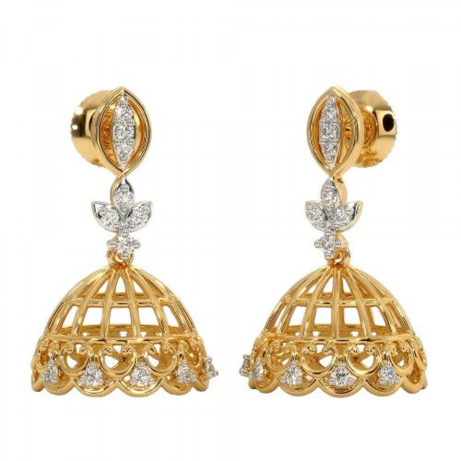 Thread Conoid Diamond Jhumkas