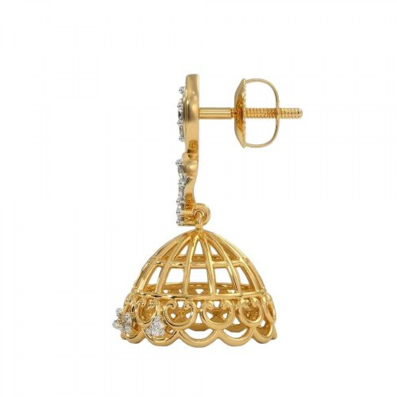 Thread Conoid Diamond Jhumkas