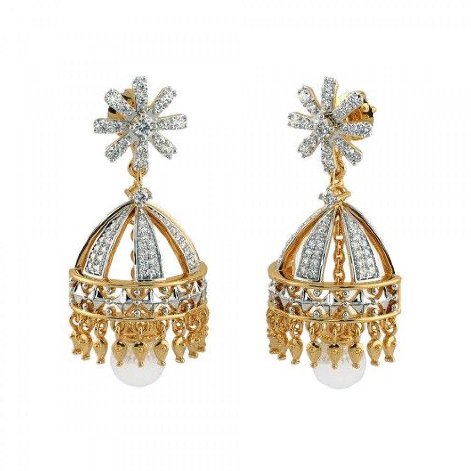 Treasure Mayura Diamond Jhumkas