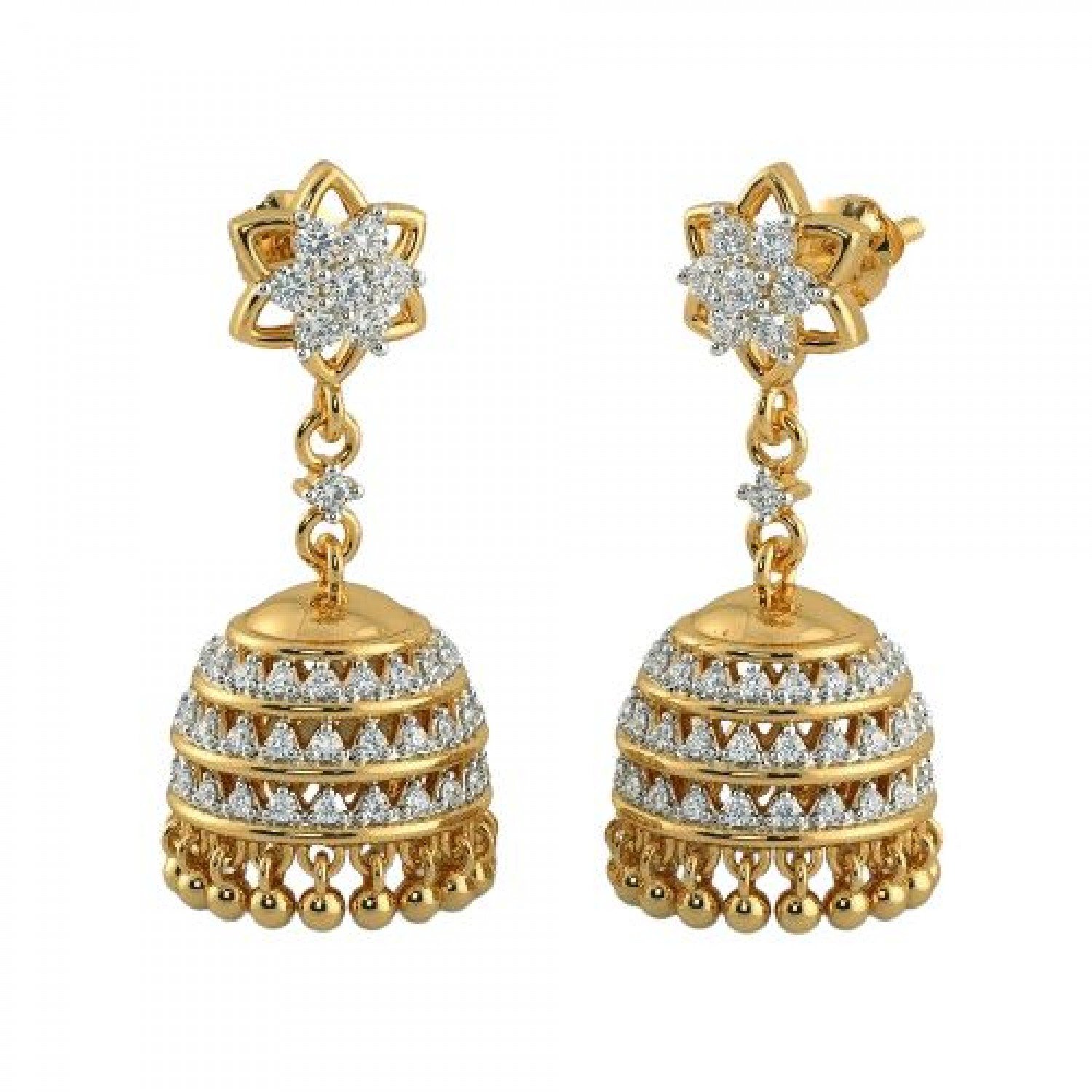 Weave Charming Diamond Jhumkas