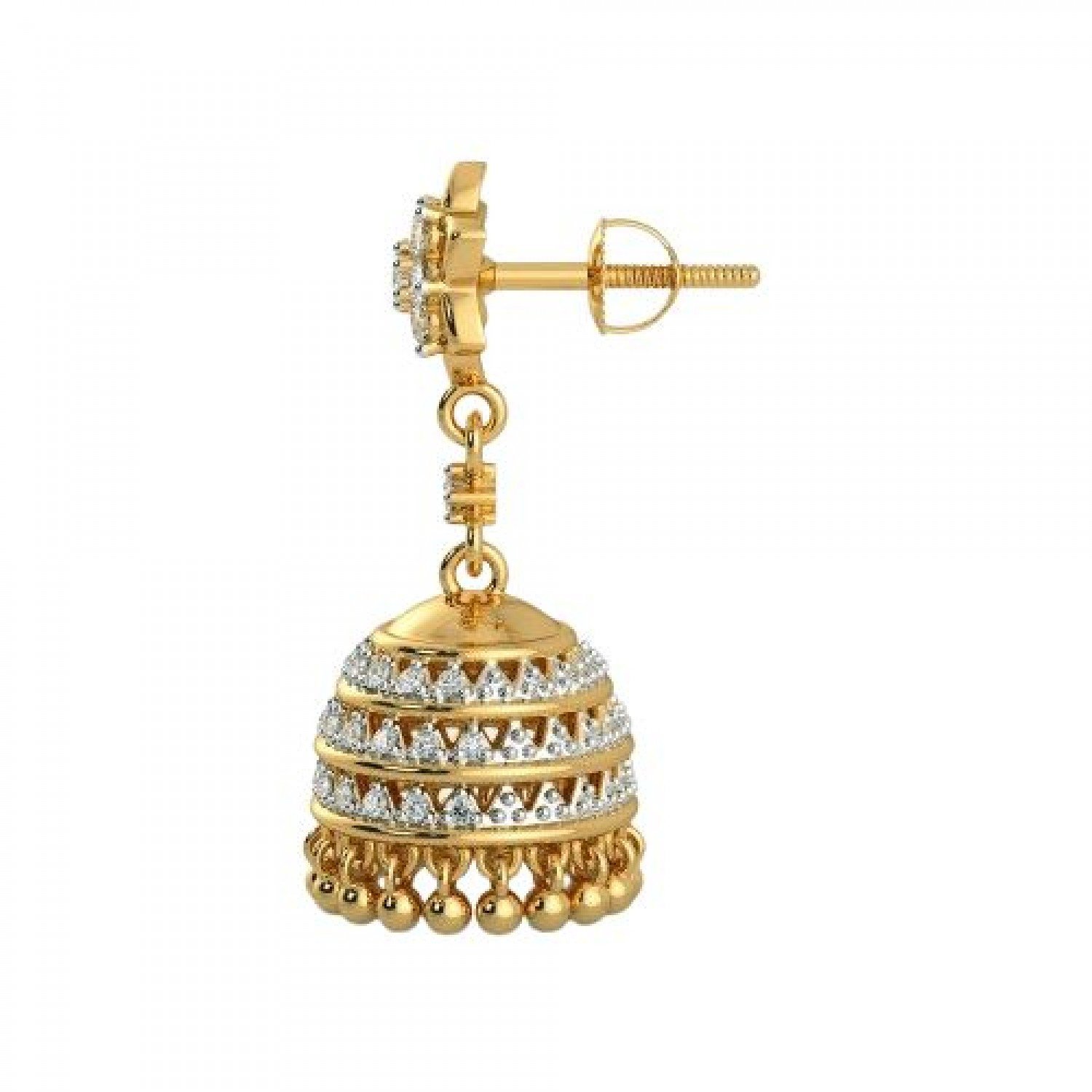 Weave Charming Diamond Jhumkas