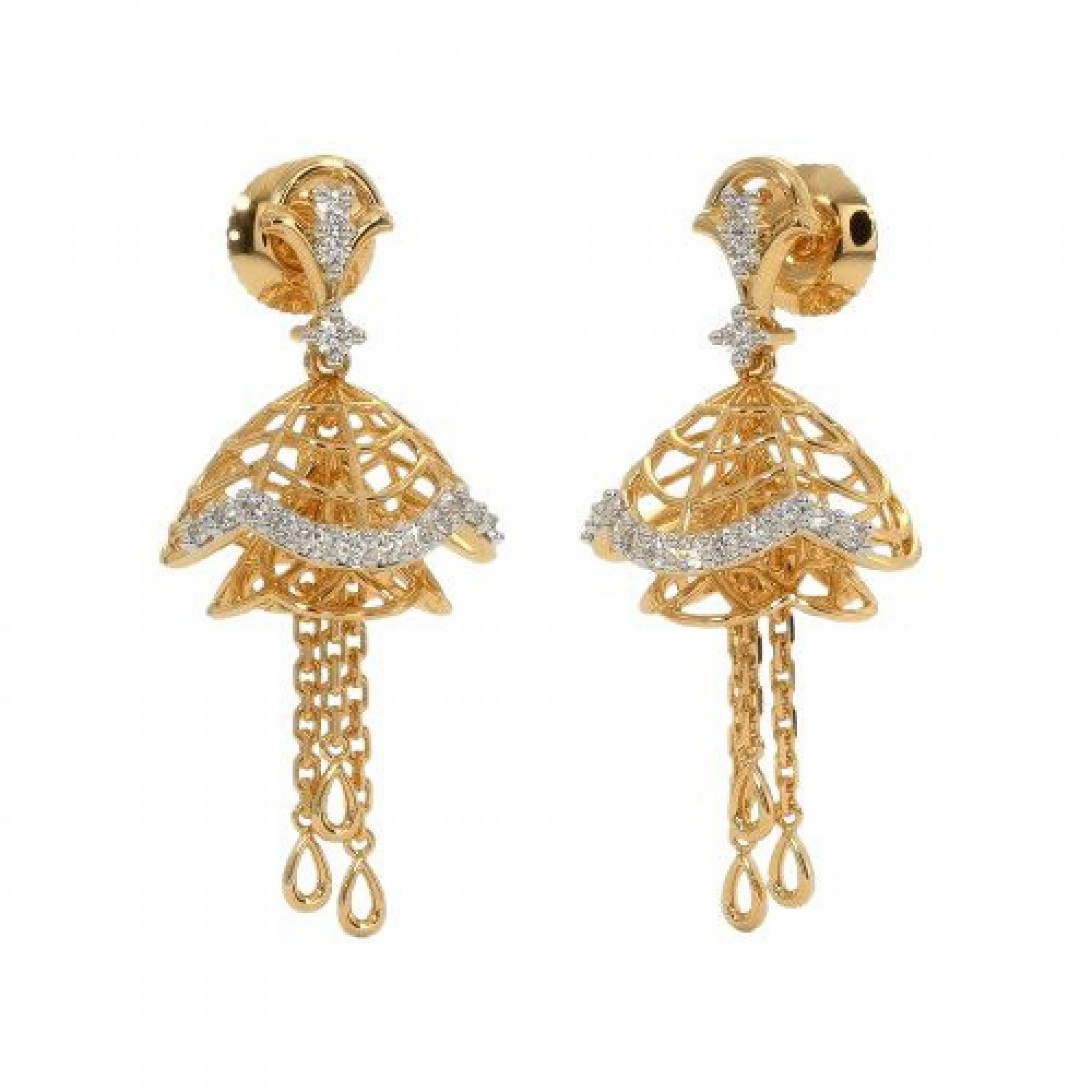 Fiber Enfold Diamond Jhumkas