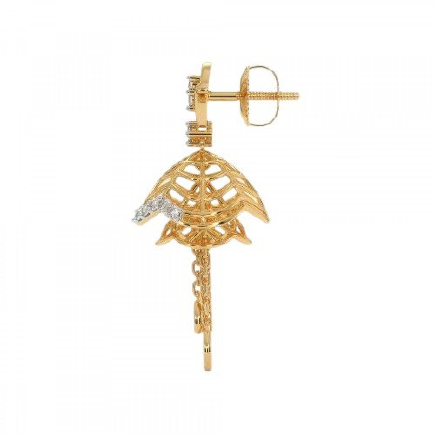 Fiber Enfold Diamond Jhumkas