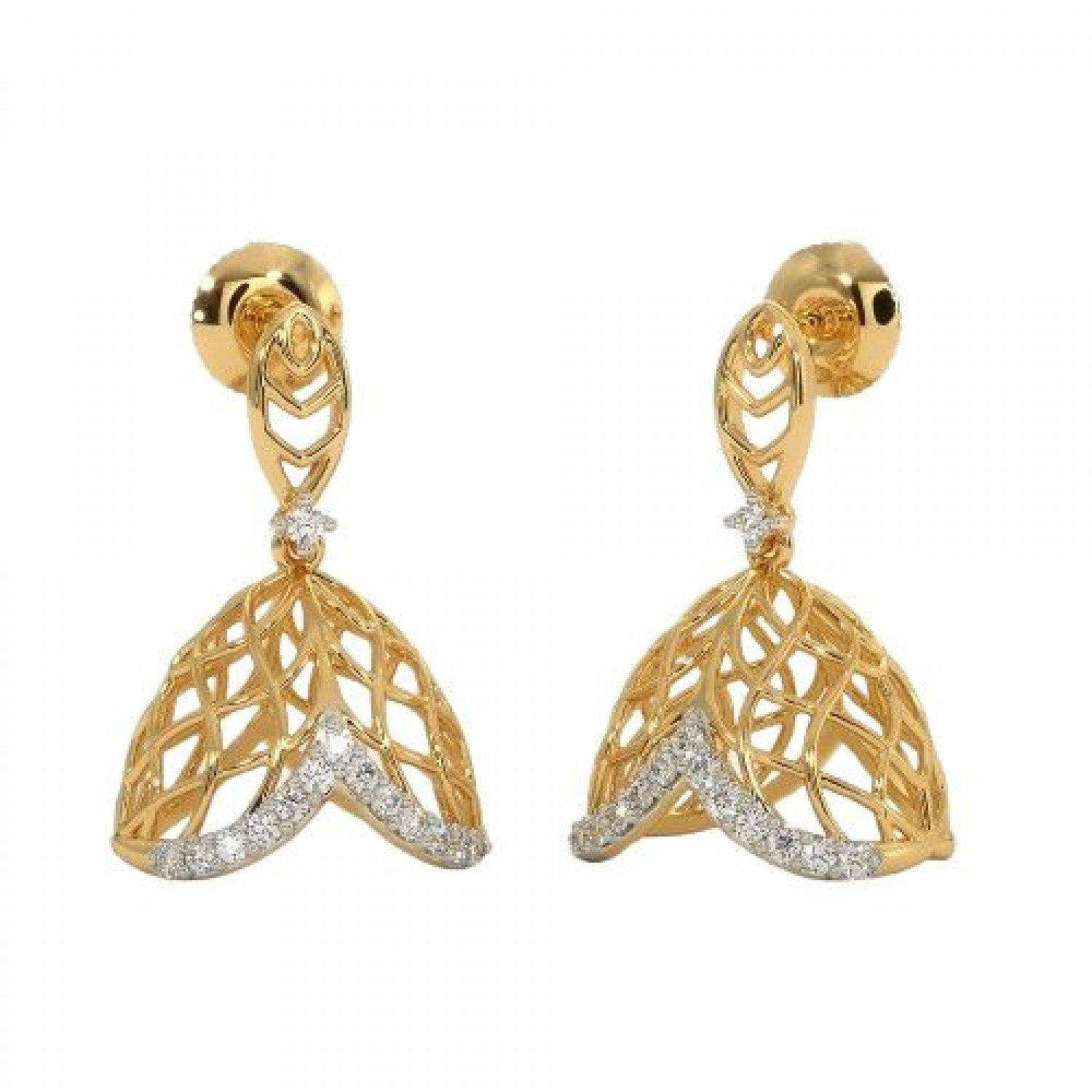 Weft Flare Diamond Jhumkas