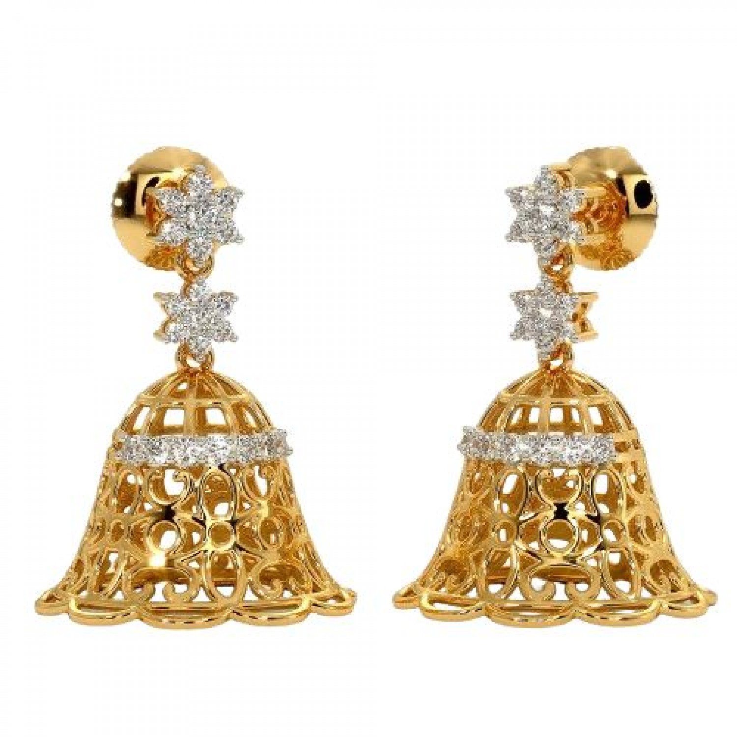 Edhita Sphere Diamond Jhumkas