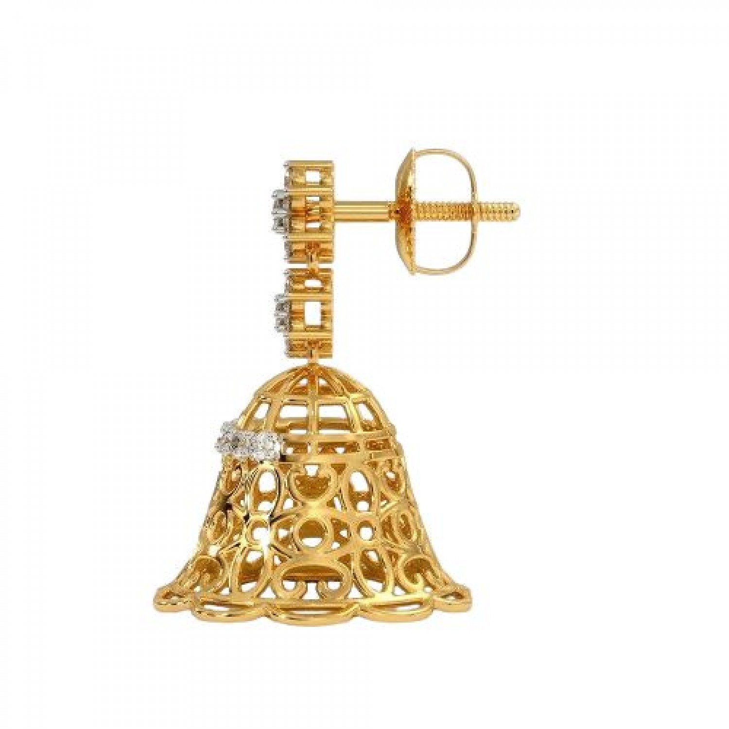 Edhita Sphere Diamond Jhumkas