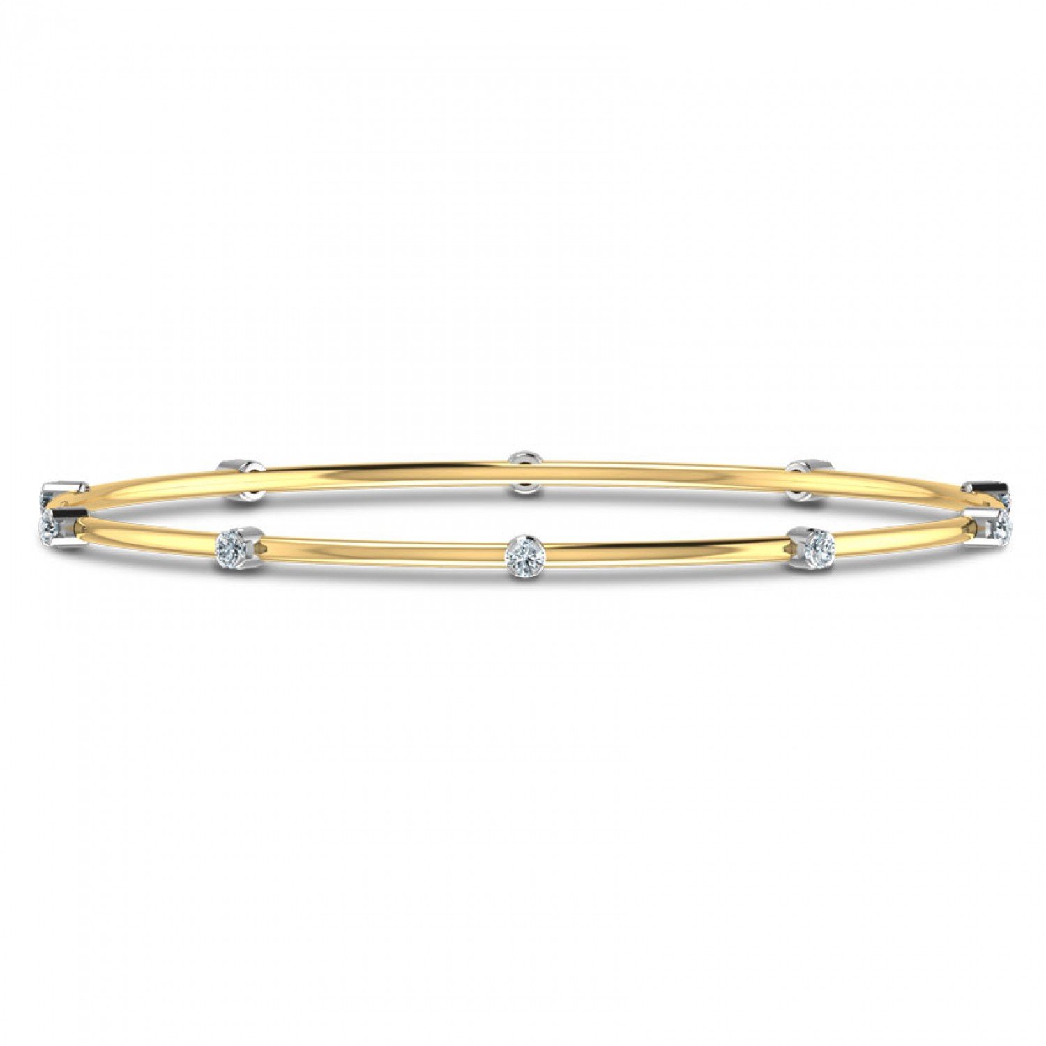 Tiered Round Diamond Bangles