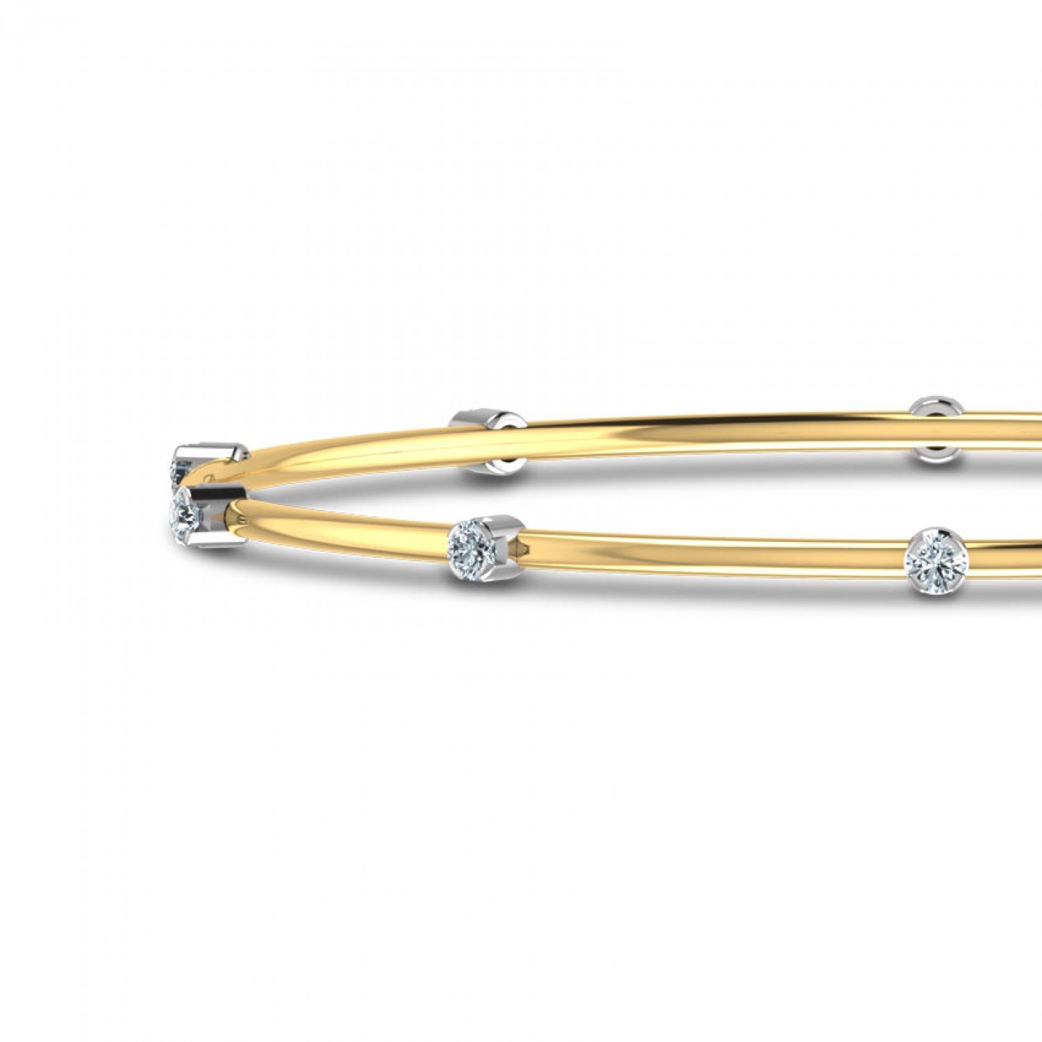 Tiered Round Diamond Bangles