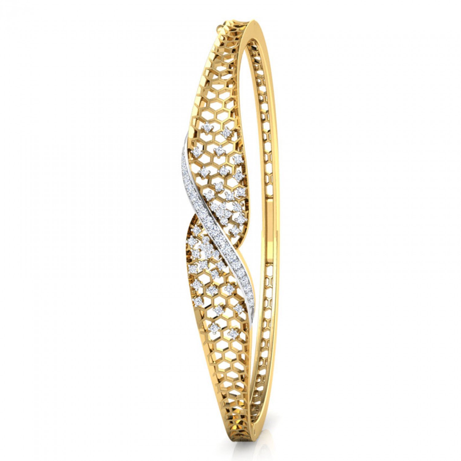 Entwined Lattice Diamond Bangles Entwined Lattice Diamond Bangles
