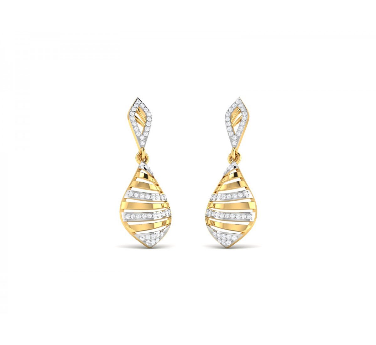 Decorative Swish Diamond Earrings