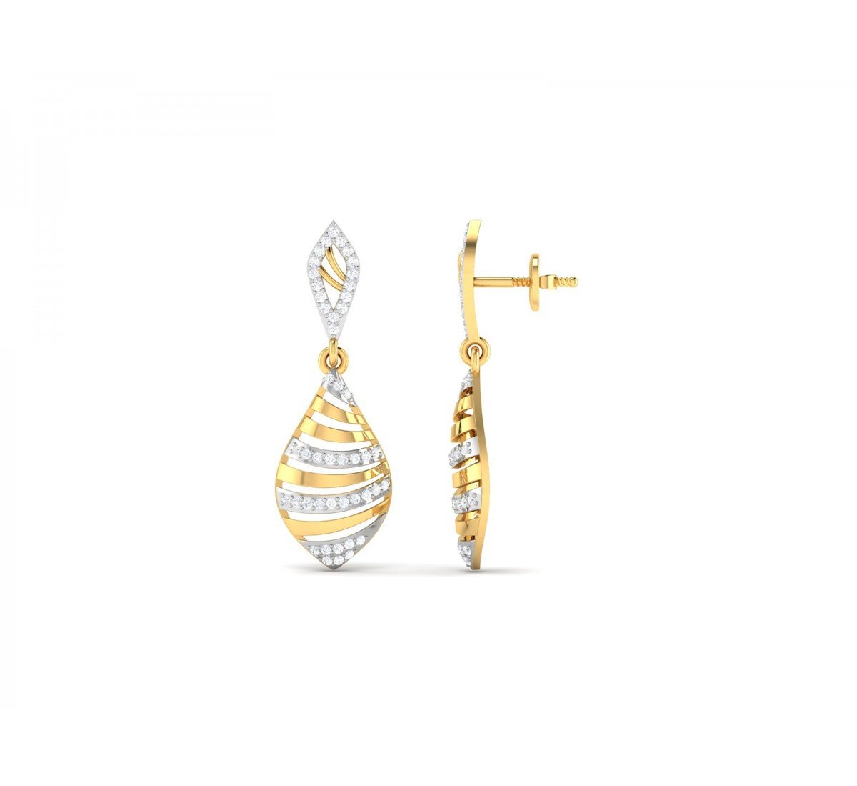Decorative Swish Diamond Earrings