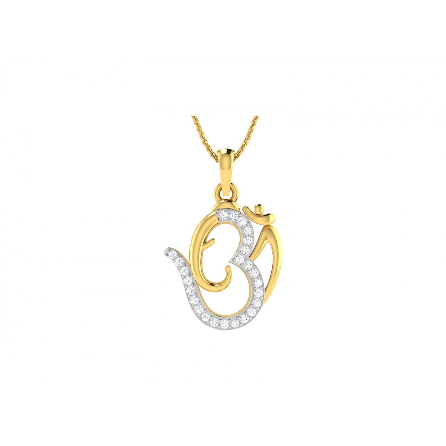 Om Gajvakra Ganpati Diamond Pendant