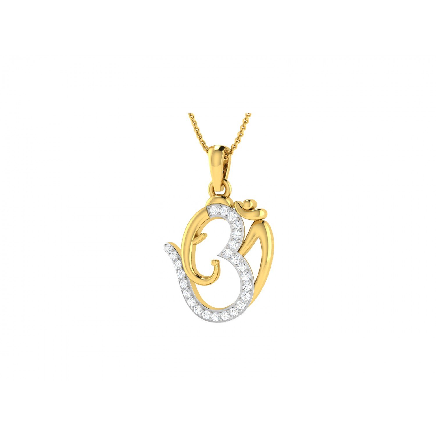 Om Gajvakra Ganpati Diamond Pendant