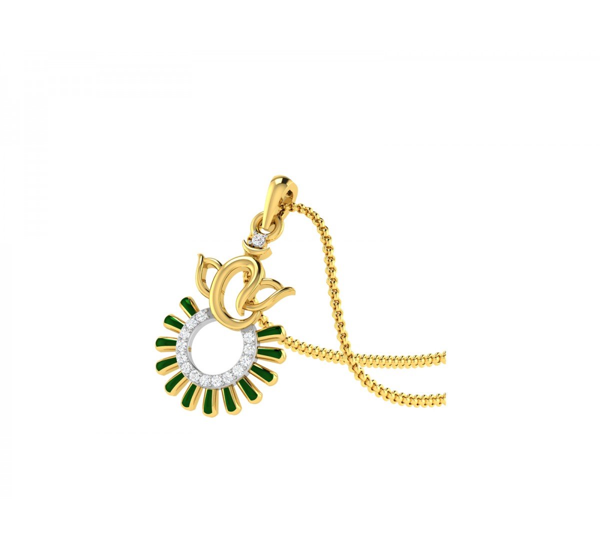 Ekakshar Ganu Diamond Pendant