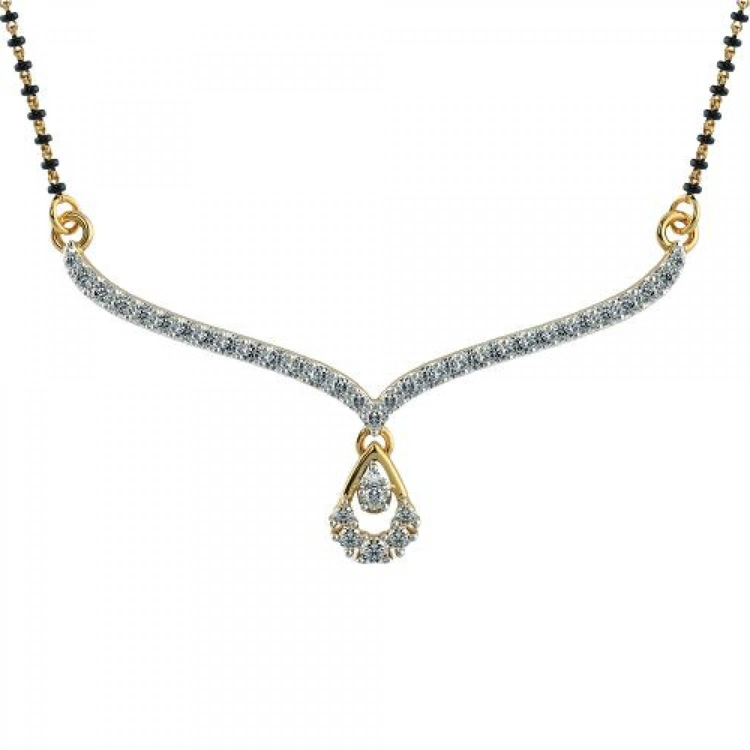 Ammolite Diamond Mangalsutra