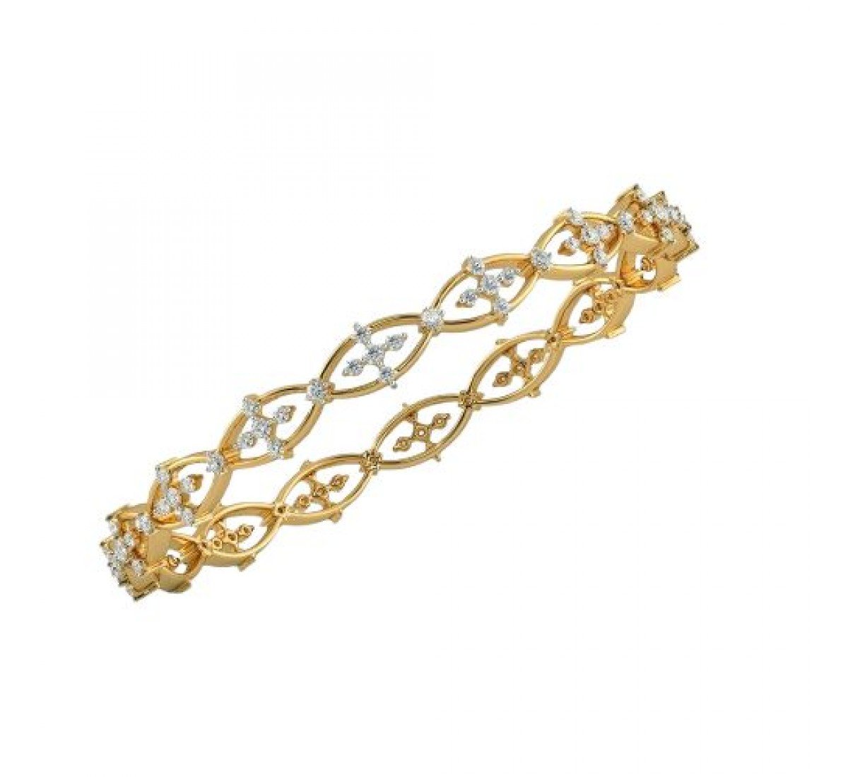 Eccentric Round Diamond Bangles