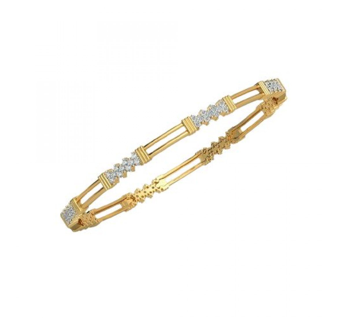Intricate Round Diamond Bangles