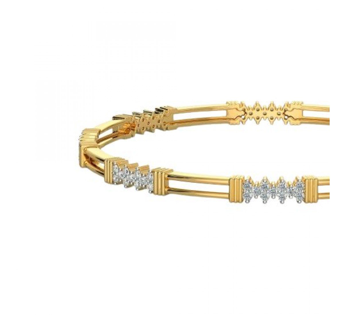 Intricate Round Diamond Bangles