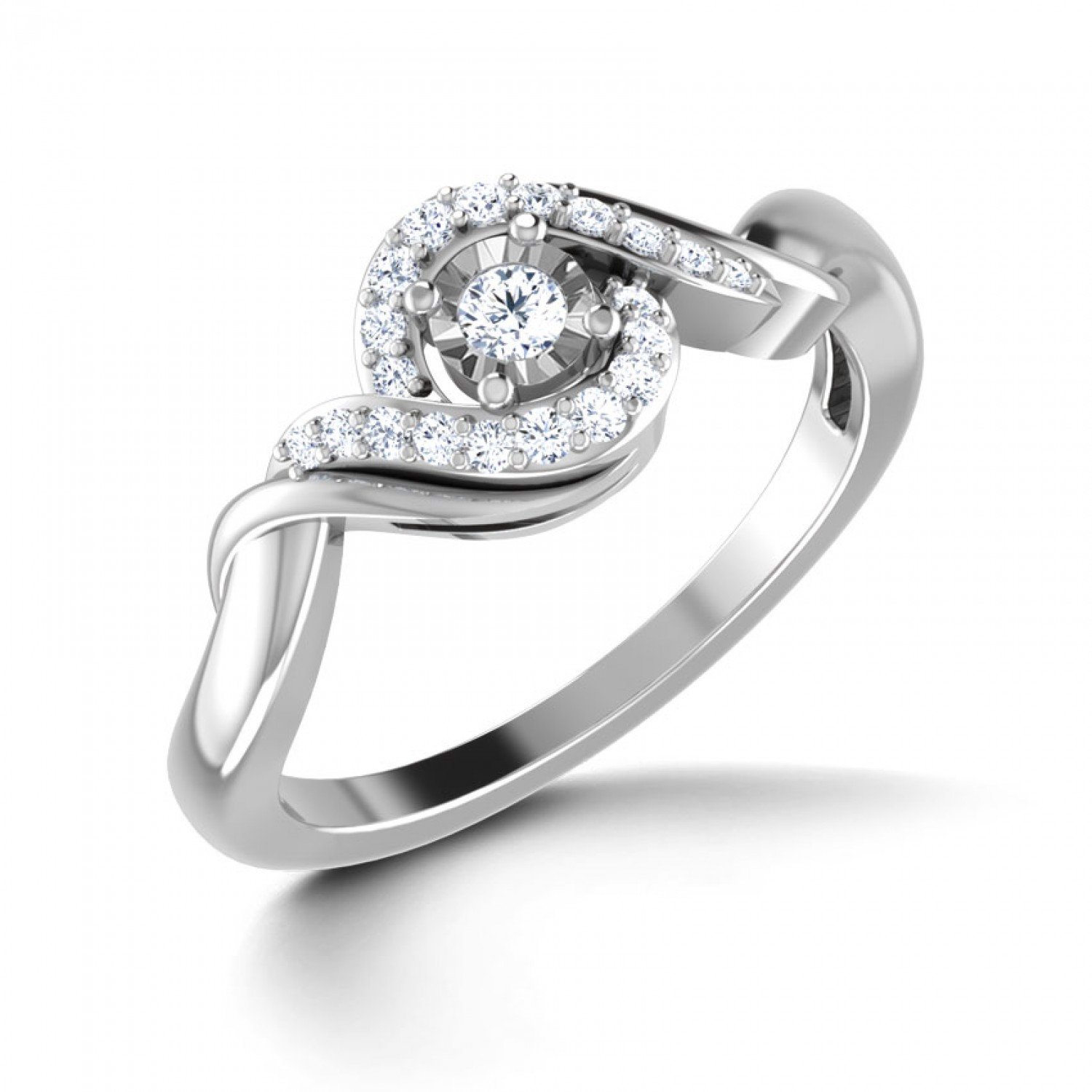 Entwined Floret Diamond Ring