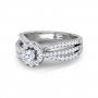 Foliate Spiral Solitaire Diamond Ring