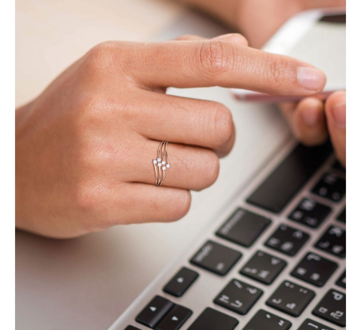 Sasha Whirl Lumina Diamond Ring