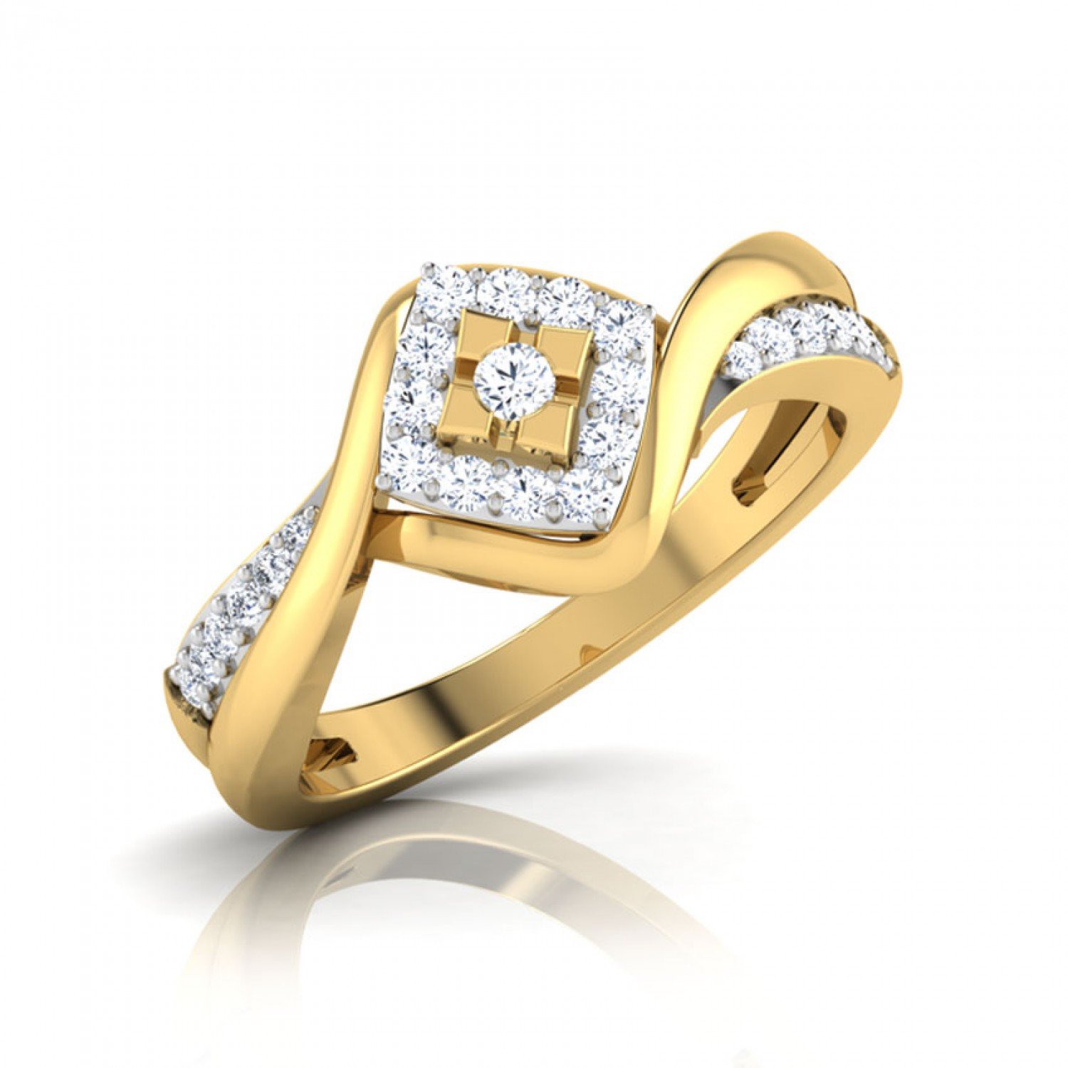 Greenish Bouquet Diamond Ring