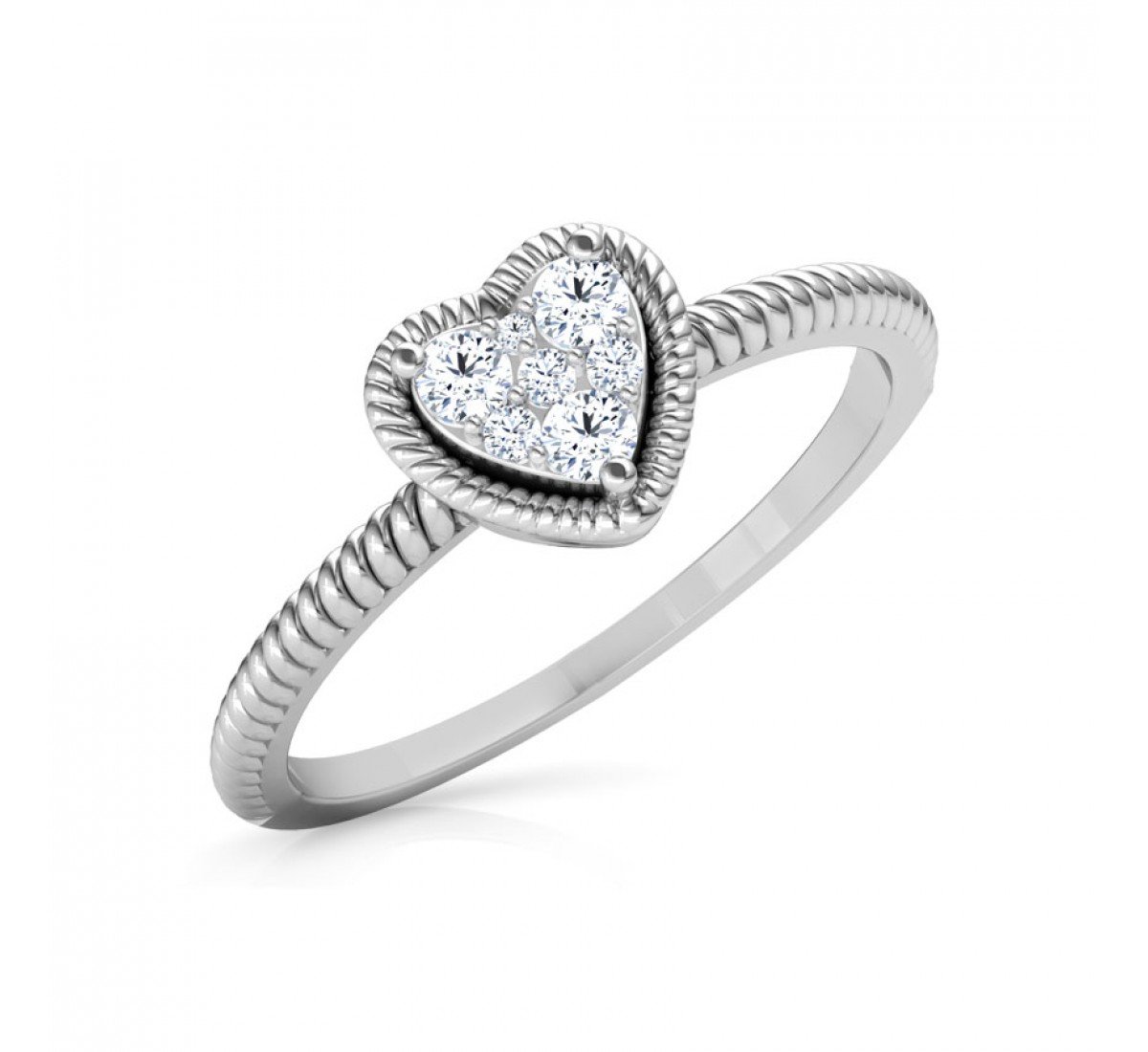 Graceful Spiral Diamond Ring