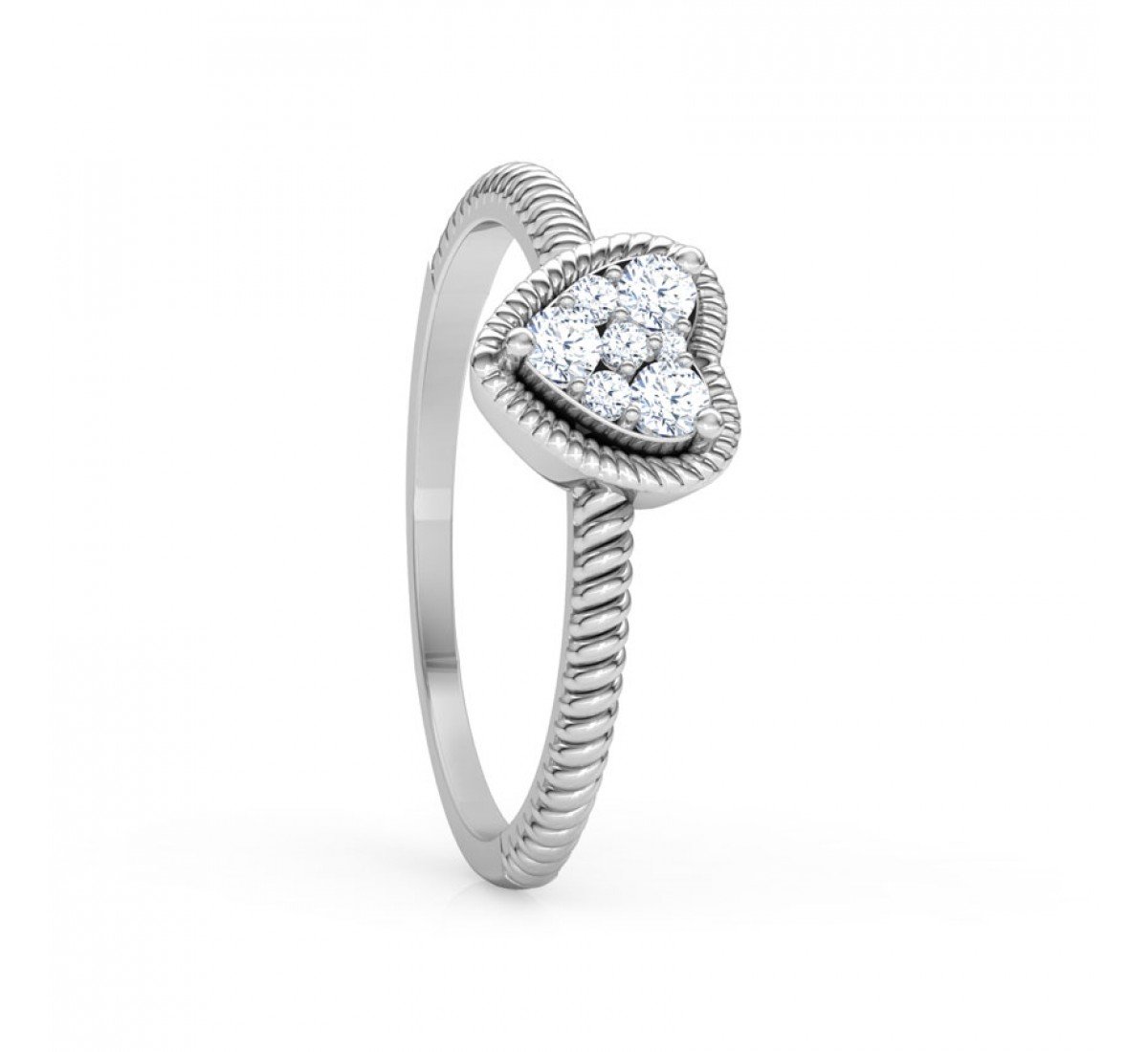 Graceful Spiral Diamond Ring