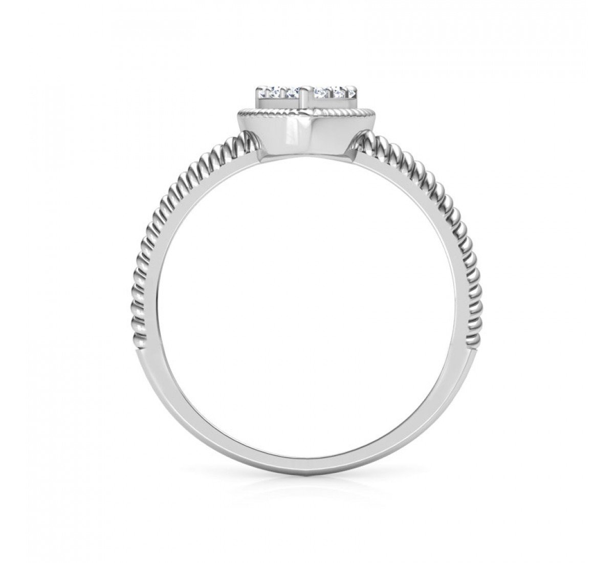Graceful Spiral Diamond Ring
