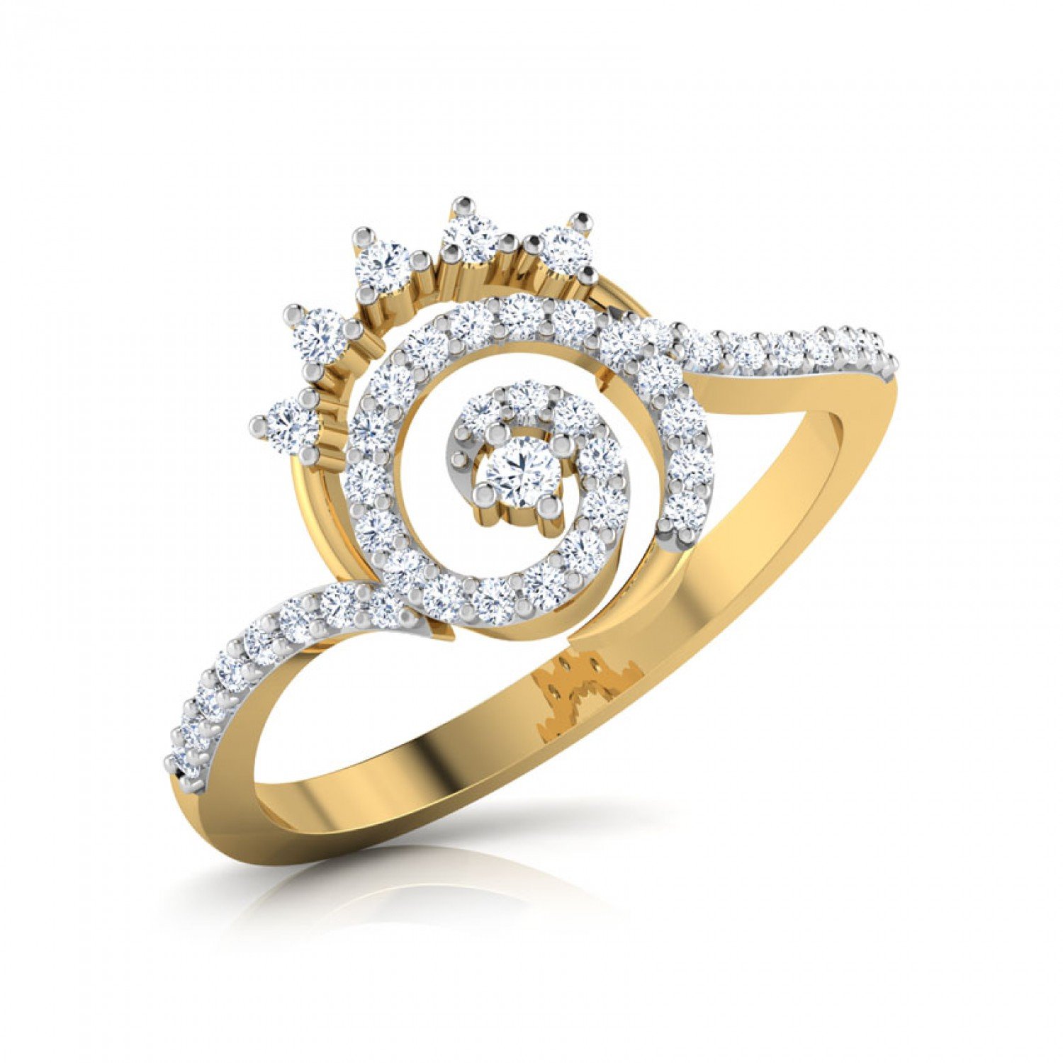 Enigmatic Spiral Diamond Ring