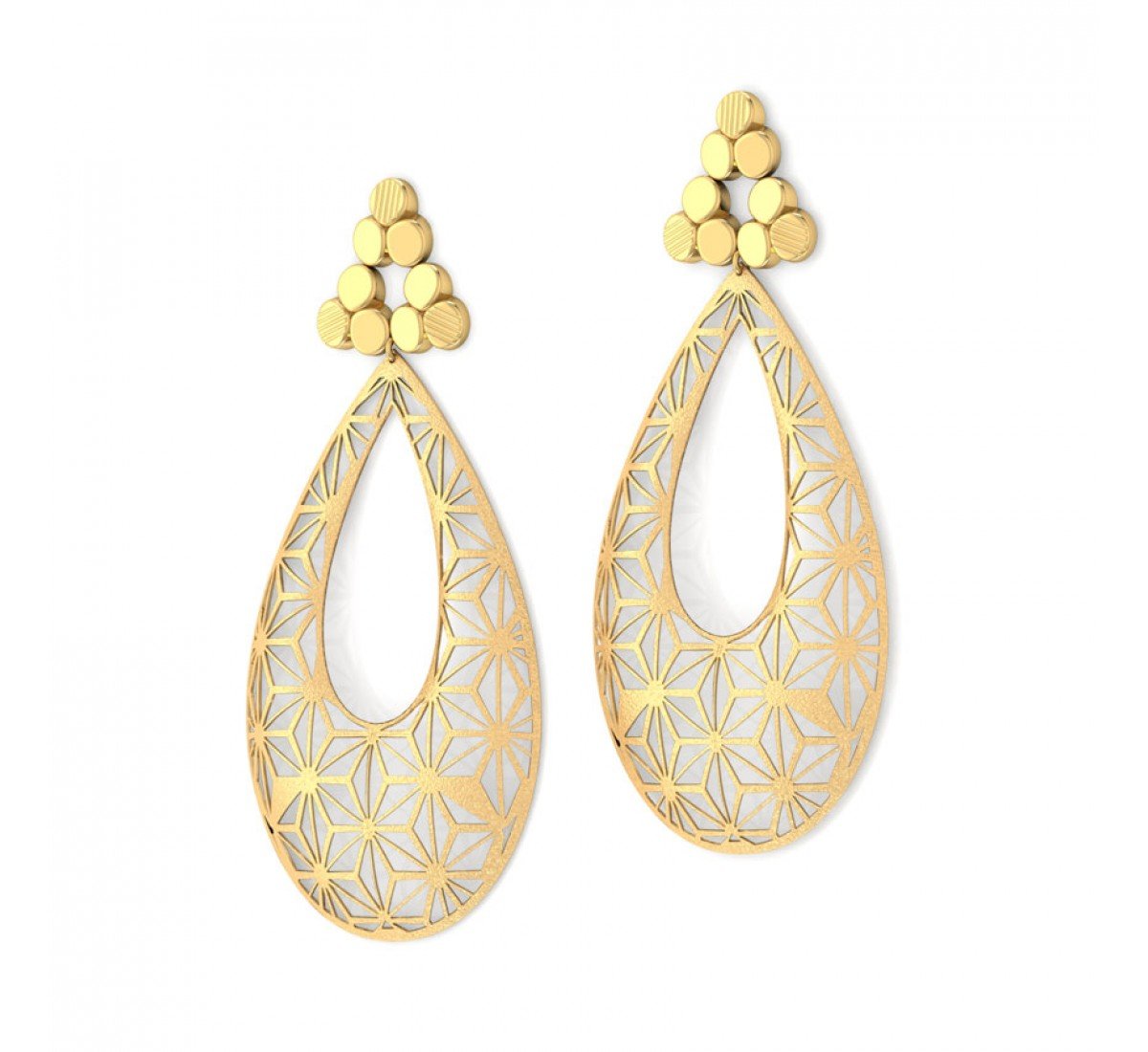 Anvi Symmetric Gold Earrings