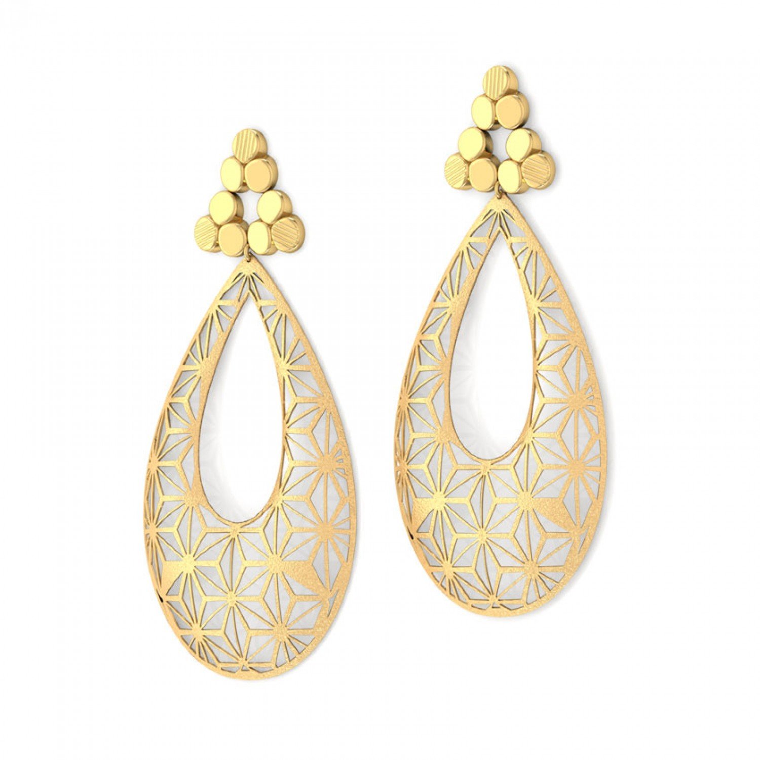 Anvi Symmetric Gold Earrings