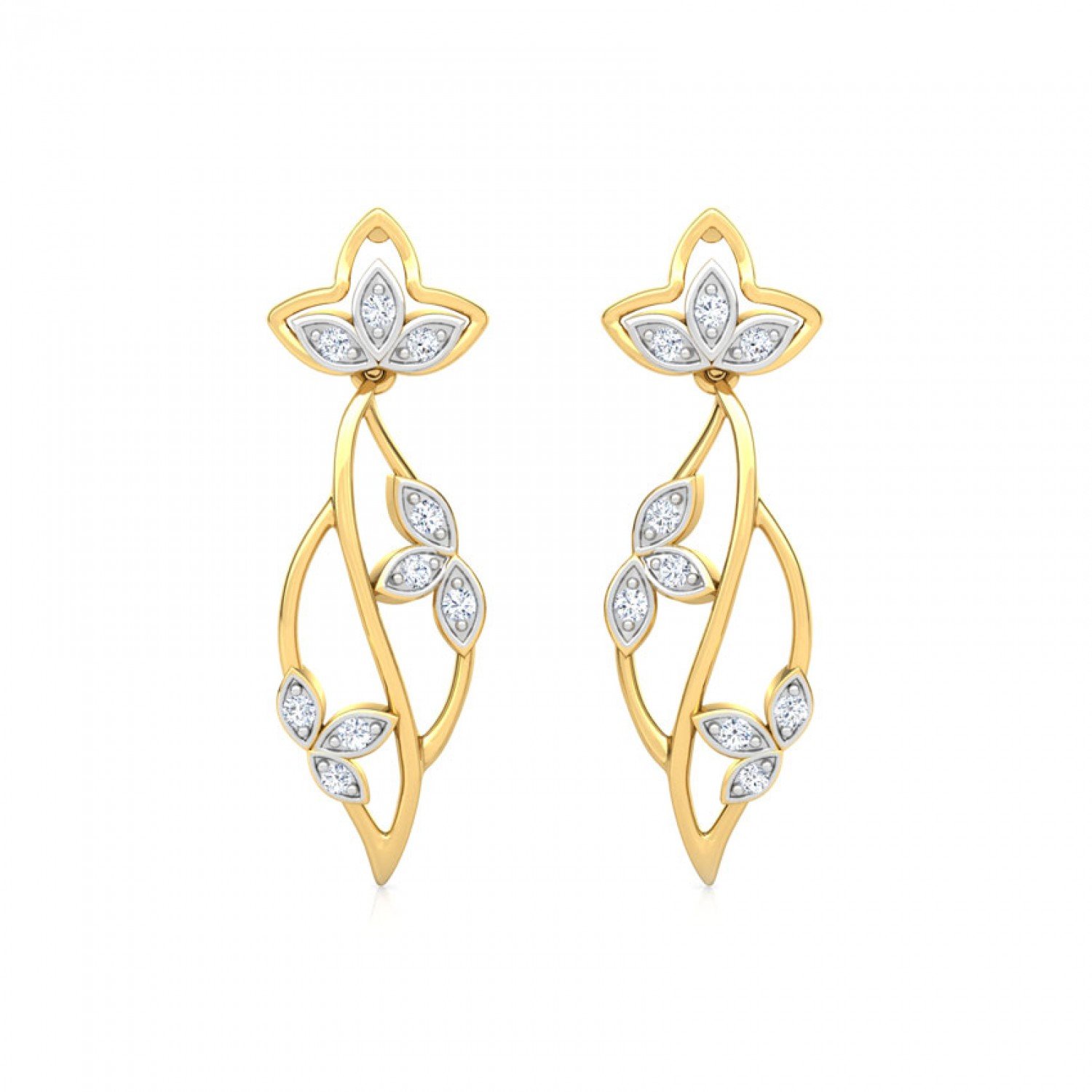 Hana Spiral Zig Diamond Earrings